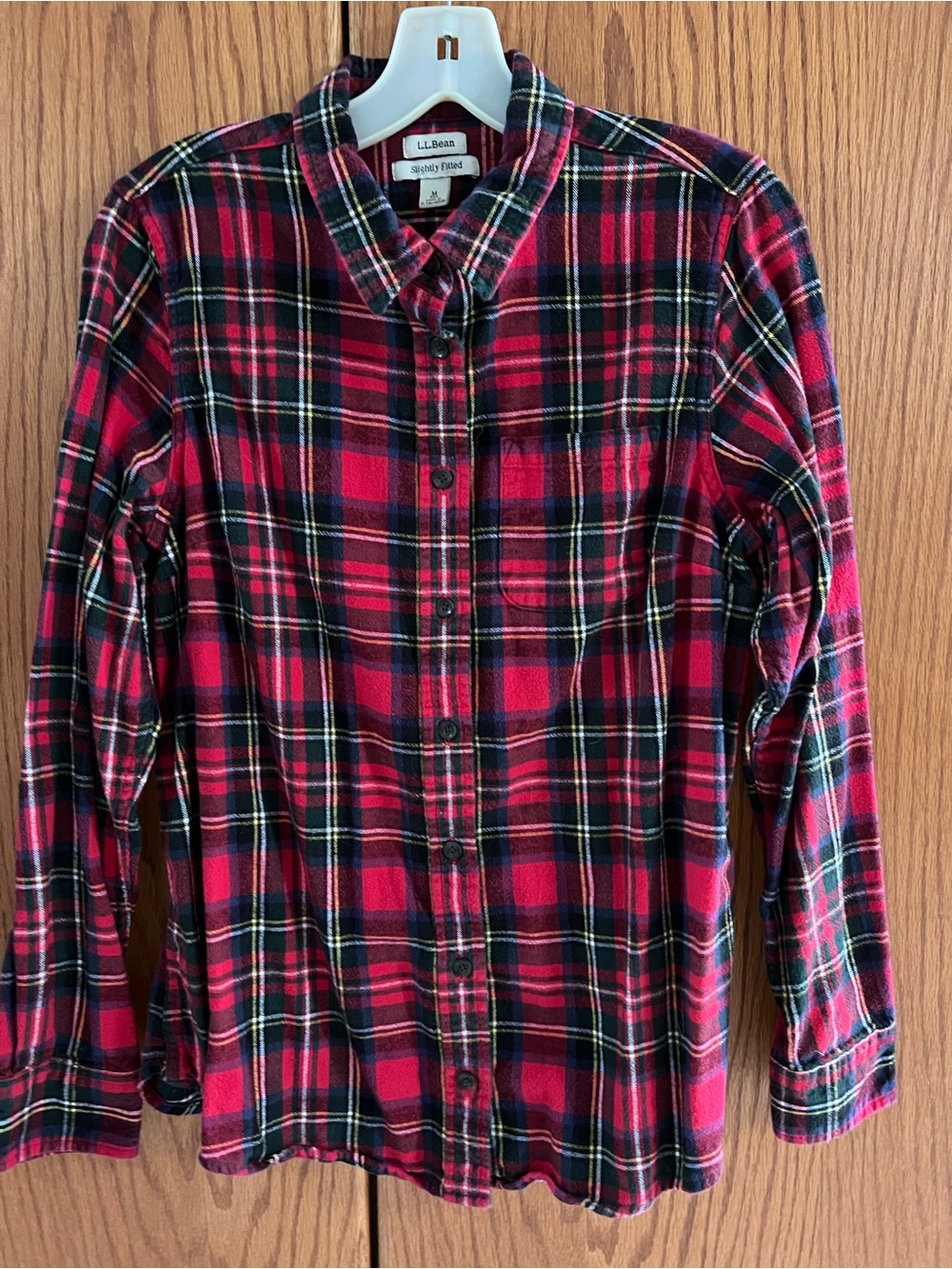 L.L.Bean Slightly Fitted Scotch Plaid Flannel Shirt Royal Stewart